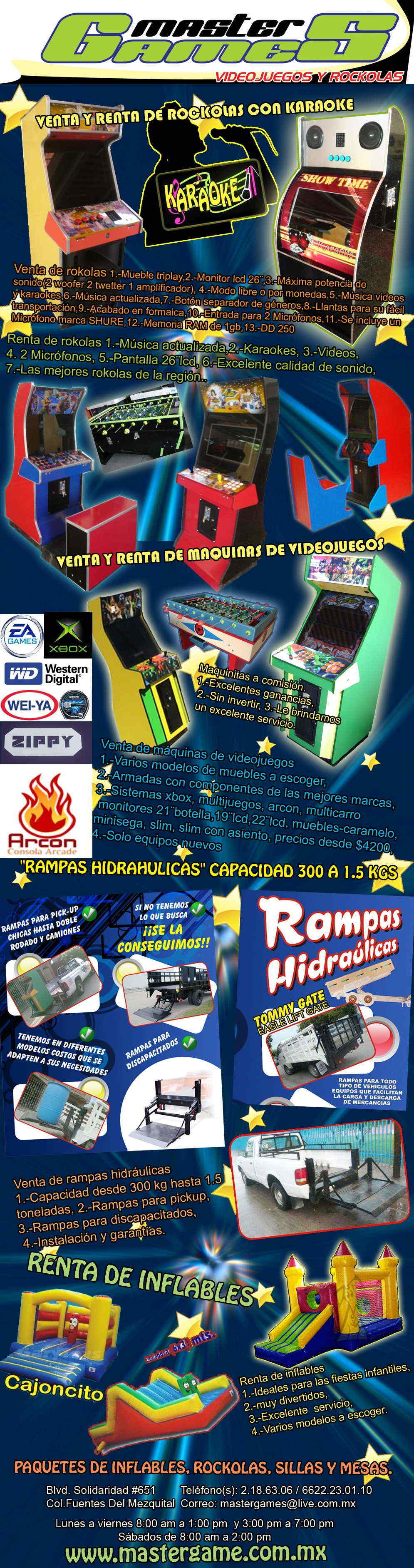 Master Games, Videojuegos y Rockolas